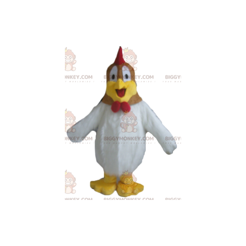 Costume de mascotte BIGGYMONKEY™ de poule marron blanche et