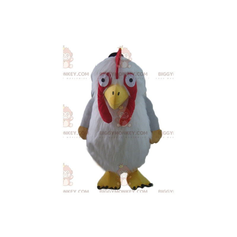 BIGGYMONKEY™ Costume da mascotte da gallina bianca e rossa