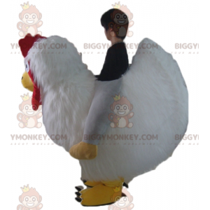 BIGGYMONKEY™ Fantasia de mascote de galinha gigante vermelha
