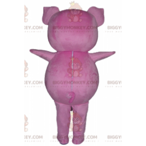 Traje de mascote de porco rosa gorducho engraçado BIGGYMONKEY™