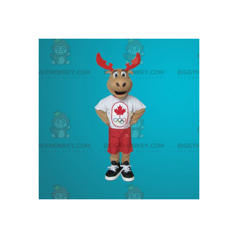 Costume de mascotte BIGGYMONKEY™ de caribou de renne géante -