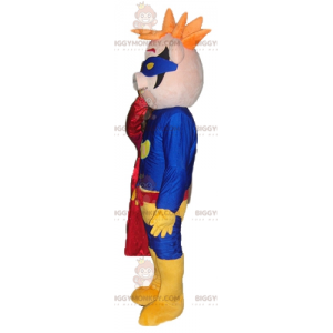 Pig BIGGYMONKEY™ Mascot Costume Dressed In Superhero Costume -