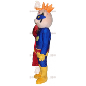 Pig BIGGYMONKEY™ Mascot Costume Dressed In Superhero Costume –