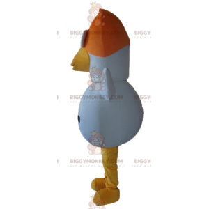 Costume de mascotte BIGGYMONKEY™ d'oiseau blanc orange et jaune