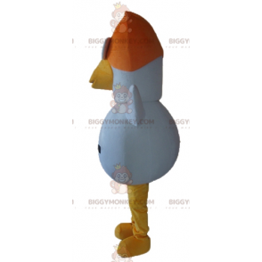 BIGGYMONKEY™ Wit oranje geel kip haan vogel mascotte kostuum -