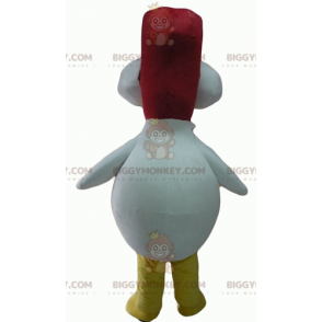 Costume de mascotte BIGGYMONKEY™ de coq blanc et rouge avec des