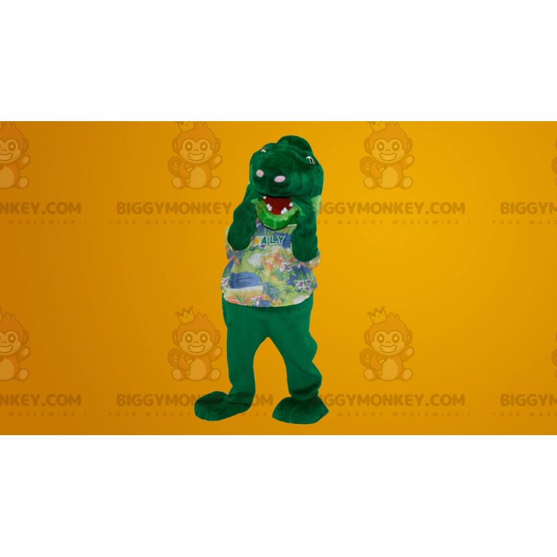 Krokodil Dinosaurus Slang BIGGYMONKEY™ Mascottekostuum -