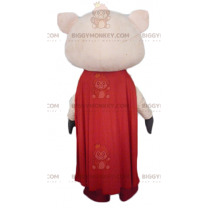 Pink Pig BIGGYMONKEY™ Mascot Costume with Pants and Cape –