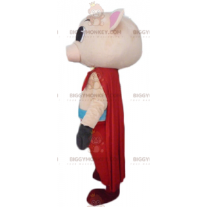Pink Pig BIGGYMONKEY™ Mascot Costume with Pants and Cape –