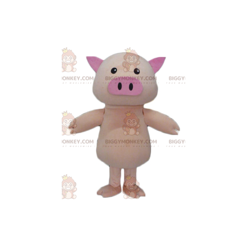 Costume de mascotte BIGGYMONKEY™ de gros cochon rose mignon et