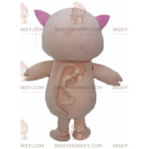 Sød og fyldig stor lyserød gris BIGGYMONKEY™ maskotkostume -