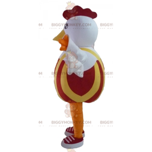 Red and Yellow White Hen Rooster BIGGYMONKEY™ Mascot Costume -