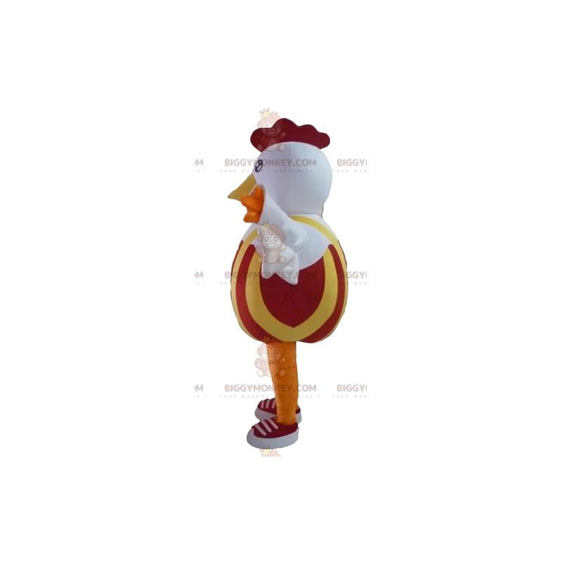 Red and Yellow White Hen Rooster BIGGYMONKEY™ Mascot Costume –