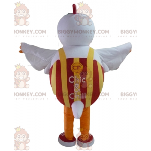 Rood en geel wit kippenhaan BIGGYMONKEY™ mascottekostuum -