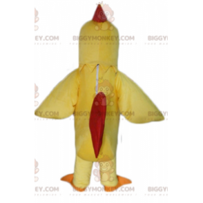 Giant Rooster Gul och röd höna BIGGYMONKEY™ maskotdräkt -