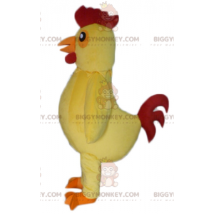 Disfraz de mascota Gallo gigante Gallina amarilla y roja