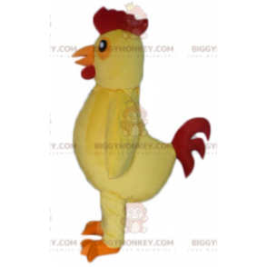 Costume de mascotte BIGGYMONKEY™ de poule jaune et rouge de coq