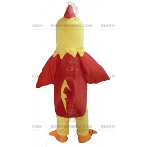 Costume de mascotte BIGGYMONKEY™ de poule jaune et rouge de coq