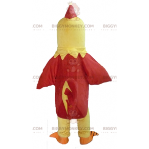 Giant Rooster Yellow and Red Hen BIGGYMONKEY™ Mascot Costume -