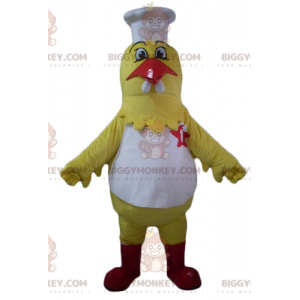 Στολή μασκότ BIGGYMONKEY™ Giant Yellow Hen με στολή σεφ -