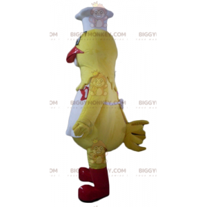 BIGGYMONKEY™ Mascot Costume Giant Yellow Hen In Chef Outfit -