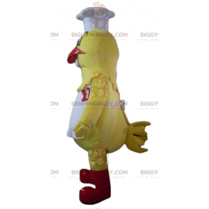 Costume de mascotte BIGGYMONKEY™ de poule jaune géante en tenue