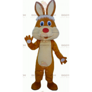 Costume de mascotte BIGGYMONKEY™ de lapin marron et beige