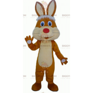 Cute and Cheerful Brown and Beige Rabbit BIGGYMONKEY™ Mascot