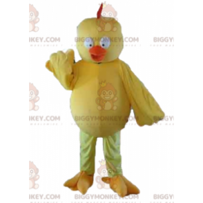 Costume de mascotte BIGGYMONKEY™ de gros poussin jaune et