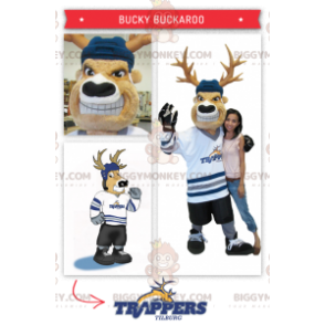 Costume de mascotte BIGGYMONKEY™ de caribou de joueur de hockey