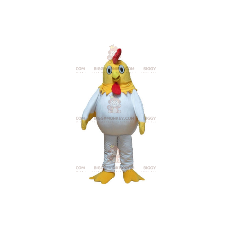 Costume mascotte BIGGYMONKEY™ gallina pollo bianco e rosso