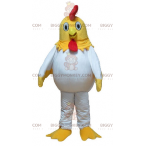 Costume mascotte BIGGYMONKEY™ gallina pollo bianco e rosso