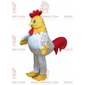 Costume mascotte BIGGYMONKEY™ gallina pollo bianco e rosso