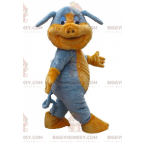 Morbido e carino costume da mascotte BIGGYMONKEY™ maiale blu e