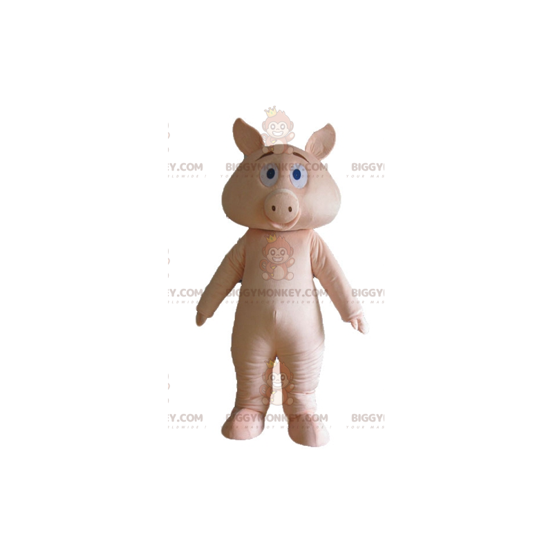 Fuldt tilpasselig pink gris BIGGYMONKEY™ maskotkostume -