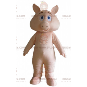 Costume mascotte BIGGYMONKEY™ maialino rosa completamente