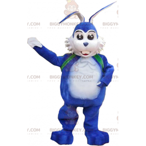 Fantasia de mascote de coelho branco e azul BIGGYMONKEY™ –