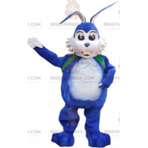 Disfraz de mascota de conejo blanco y azul BIGGYMONKEY™ -