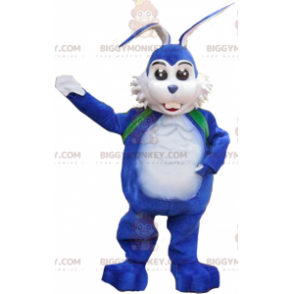 Fantasia de mascote de coelho branco e azul BIGGYMONKEY™ –