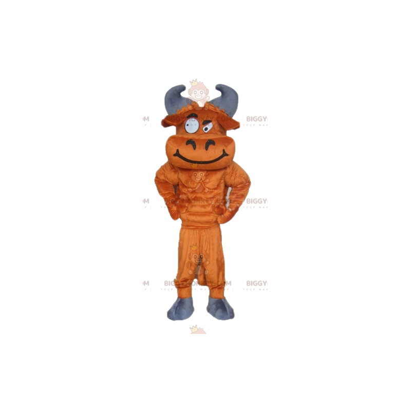 Costume de mascotte BIGGYMONKEY™ de buffle marron et gris à