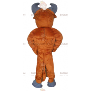 Playful Looking Brown and Gray Buffalo BIGGYMONKEY™ Mascot