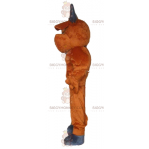 Traje de mascote BIGGYMONKEY™ de búfalo marrom e cinza com