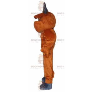 Traje de mascote BIGGYMONKEY™ de búfalo marrom e cinza com