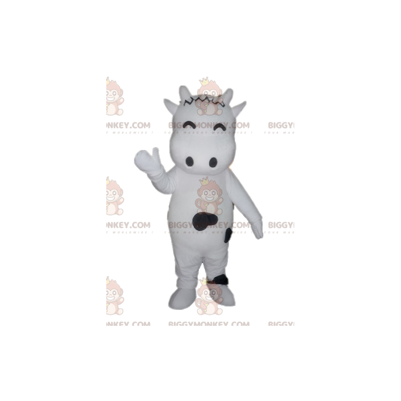 Costume de mascotte BIGGYMONKEY™ de vache blanche et noire