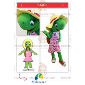 Traje de mascote bonito da tartaruga verde BIGGYMONKEY™ –