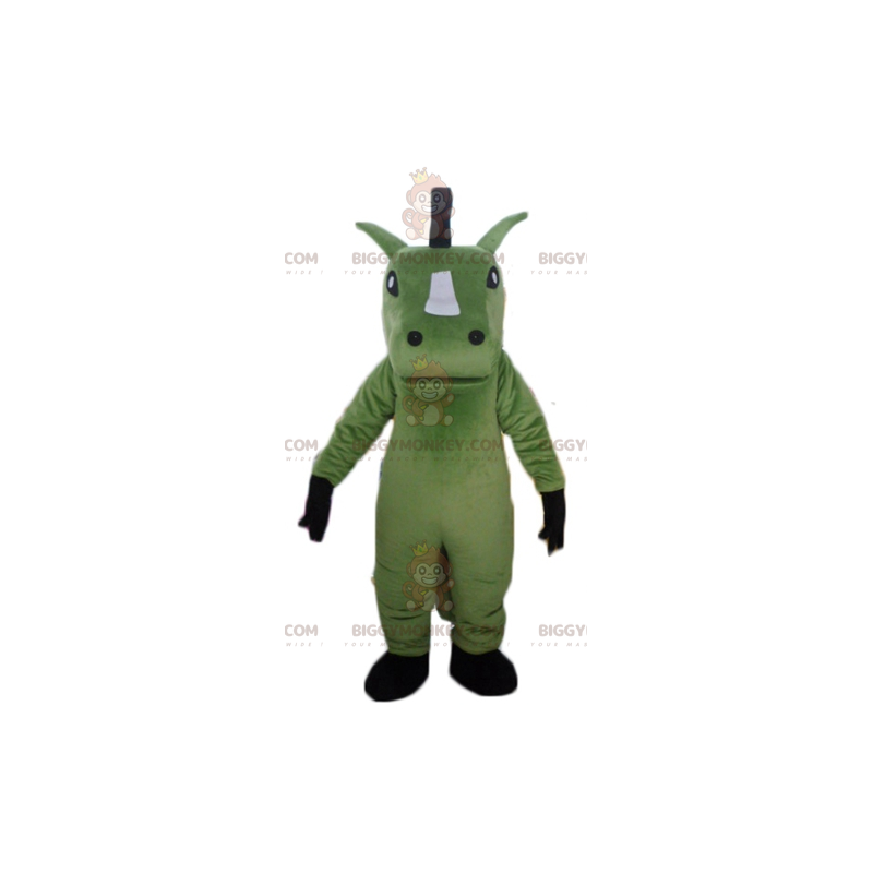 Costume de mascotte BIGGYMONKEY™ de cheval vert blanc et noir