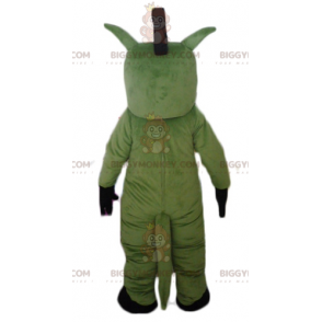 Costume de mascotte BIGGYMONKEY™ de cheval vert blanc et noir