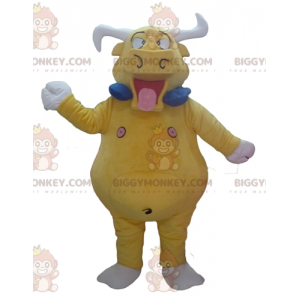 Rolig jättegul buffeltjur BIGGYMONKEY™ maskotdräkt -