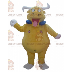 Costume da mascotte BIGGYMONKEY™ toro bufalo giallo gigante