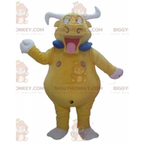 Disfraz de mascota BIGGYMONKEY™ de toro búfalo amarillo gigante